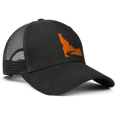 Baseball Caps Baseball Cap Idaho State Elk Hunting Snapbacks Truker Hats Unisex Adjustable Fashion Cap - Black-4 - CI194EQD3A...