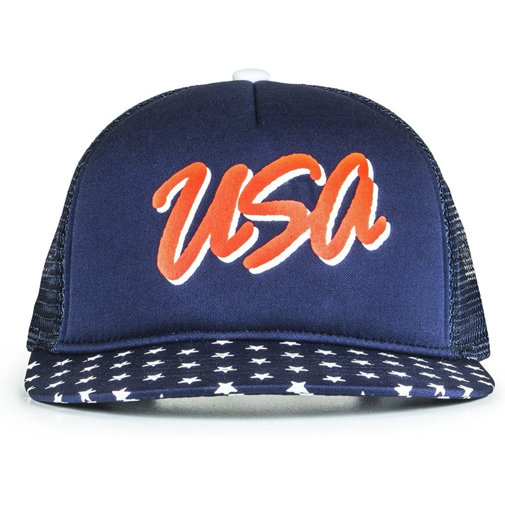 Baseball Caps USA Mesh Trucker Hat (Snapback Baseball Cap) USA Hat - Sun Protection - Navy - C0183WARALE $29.29