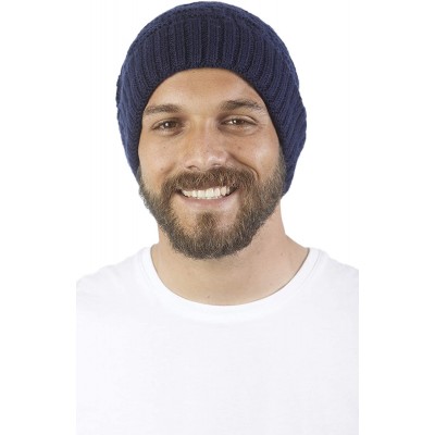 Skullies & Beanies Unisex Alpaca Wool Beanie - Warm- Soft & Thick Woolen Cap Hat - Navy - C018Q3EA4R9 $24.75