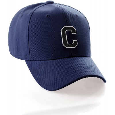 Baseball Caps Classic Baseball Hat Custom A to Z Initial Team Letter- Navy Cap White Black - Letter C - CD18IDS0T4N $13.01