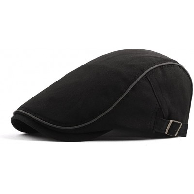 Newsboy Caps Mens Adjustable Ivy Newsboy Cabbie Gatsby Golf Beret Newsie Driving Hat Cap - Black1 - C718D63Q8HN $17.06