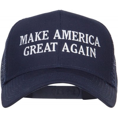 Baseball Caps Make America Great Again Embroidered Mesh Cap - Navy - CQ12ENS0W13 $21.01