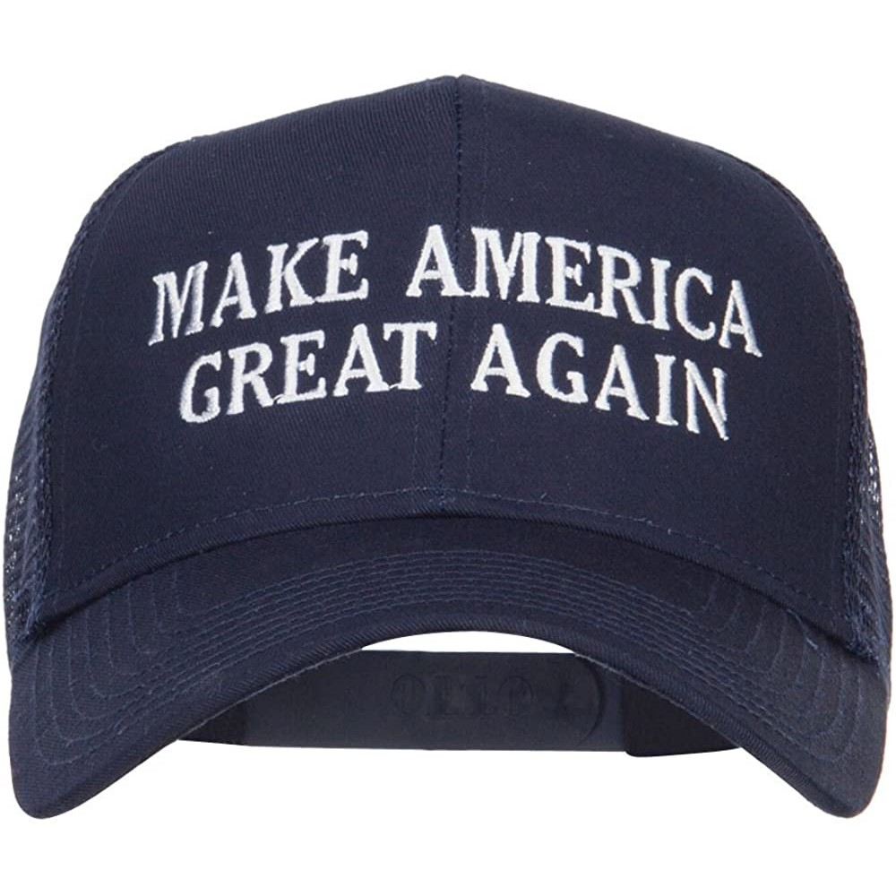 Baseball Caps Make America Great Again Embroidered Mesh Cap - Navy - CQ12ENS0W13 $21.01