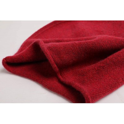 Skullies & Beanies 100% Pure Cashmere Slouchy Beanie Womens Knit Caps - Rubyred - CE18Z3YCM90 $40.79