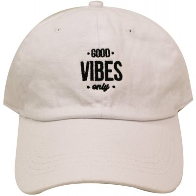 Baseball Caps Good Vibes Only Cotton Baseball Caps - White - CY184AOCCCX $9.77