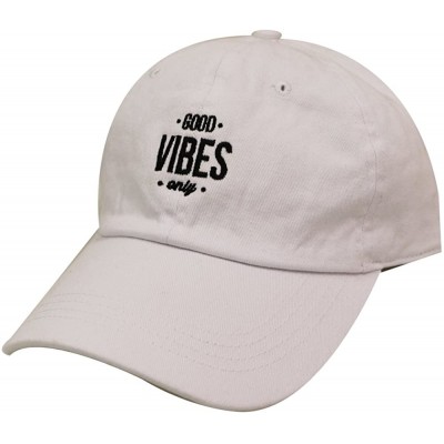 Baseball Caps Good Vibes Only Cotton Baseball Caps - White - CY184AOCCCX $9.77