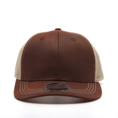 Baseball Caps Heavy Washed Wax Coated Cotton Adjustable Low Profile Men Women Baseball Cap - Maroon/Khaki - C3192DKC04R $12.62