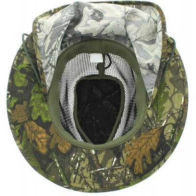 Sun Hats Wide Brim Unisex Camo Safari Outback Summer Hat w/ Neck Flap (Hunting Green FBN L) - C7184MQ3YNI $11.14