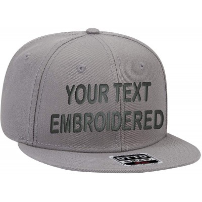 Baseball Caps Custom Snapback Hat Otto Embroidered Your Own Text Flatbill Bill Snapback - Grey - CD187D5NW2H $26.37