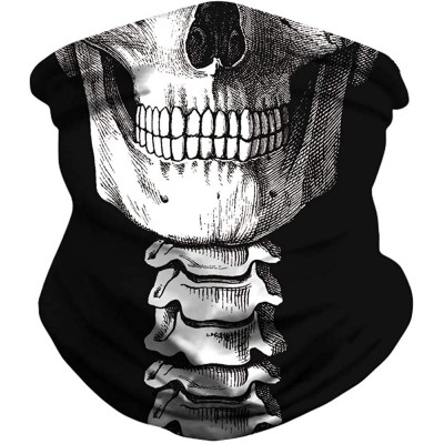 Balaclavas Seamless Face Mask Neck Gaiter Protection Windproof Face Mask Scarf - White Skull - CQ197SM9R63 $13.23