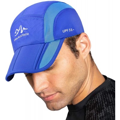 Baseball Caps Men's Foldable Lightweight Quick Dry Breathable Sports Mesh Baseball Caps - Blue - CG18T9YCXYC $10.46