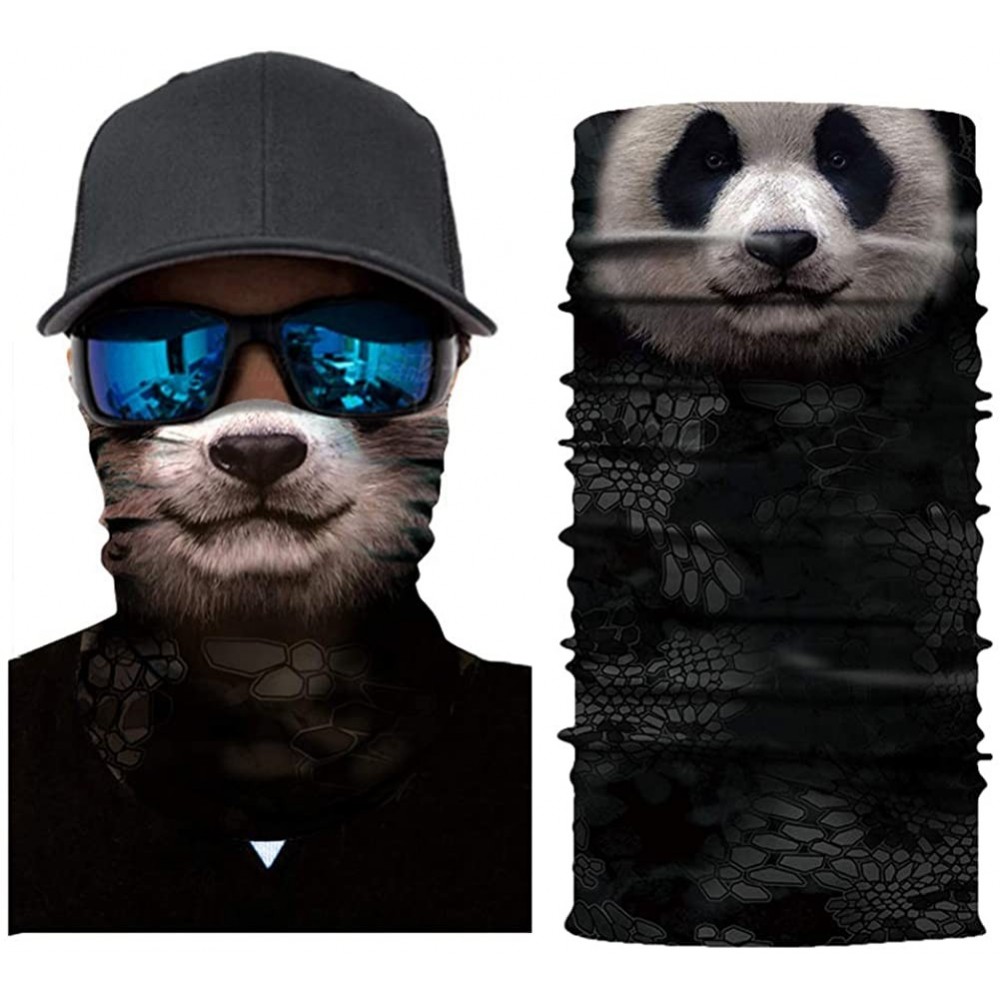 Balaclavas Cool Skull USA Flag Printed Seamless Face Mask Neck Gaiter Bandana Balaclava Headwear - 3d Panda - C0197W6OG2Z $21.19