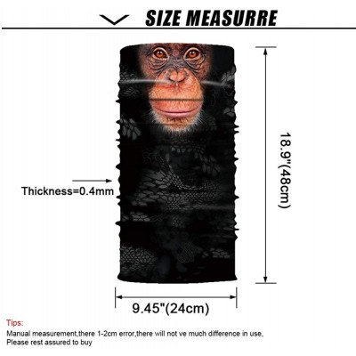 Balaclavas Seamless Face Mask Bandana for Dust Headband Magic Scarf Head Wrap Neck Warmer - Gorilla - CH18SAANIDD $13.11