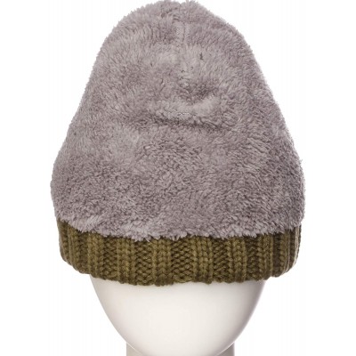 Skullies & Beanies Women Chunky Soft Strech Cable Knit Pom Pom Beanie Sherpa Fleece Lined - Olive - CP18KIN0222 $10.49