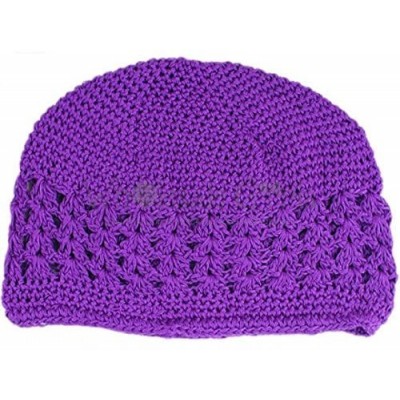 Skullies & Beanies Cotton Kufi Cap - Purple - CM11QILK0BV $8.29