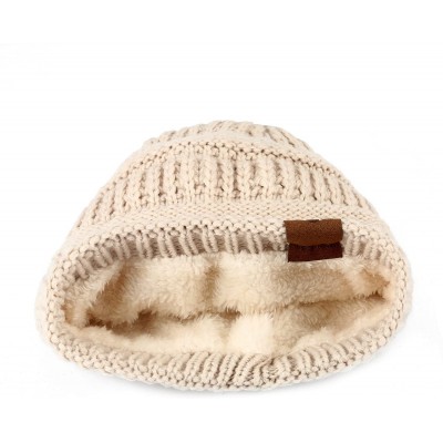 Skullies & Beanies Mens Womens Winter Cable Knit Slouchy Beanie Skully Cap Hat - Putty - CD1875MZEAE $9.05