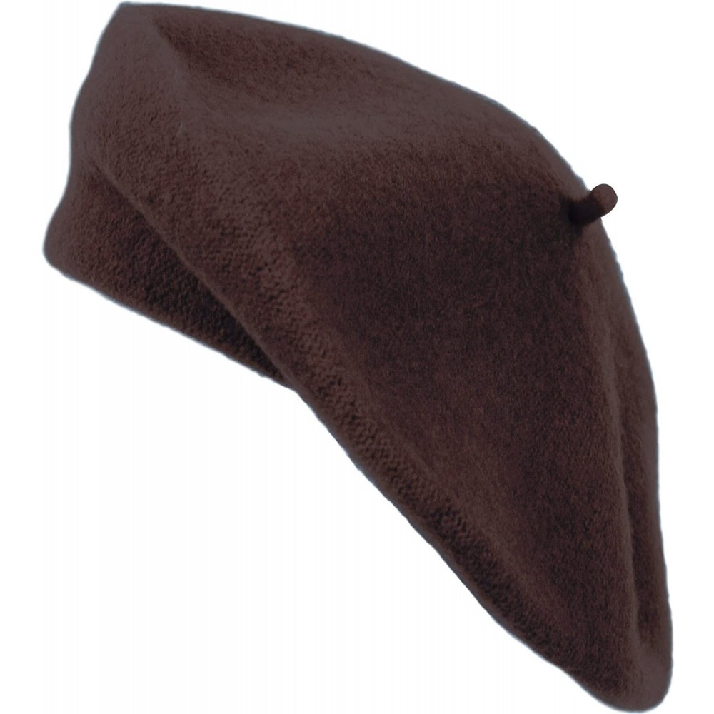Berets Nollia Women's Solid Color Beret Hat - Brown - CX12J2VZWX9 $7.64