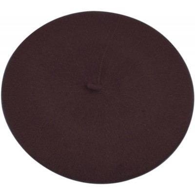 Berets Nollia Women's Solid Color Beret Hat - Brown - CX12J2VZWX9 $7.64