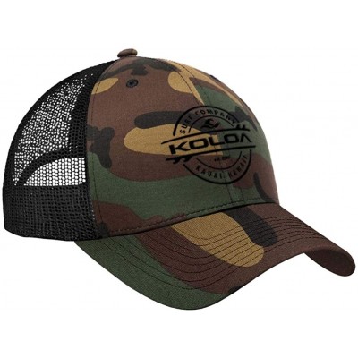 Baseball Caps Old School Curved Bill Mesh Snapback Hats - Green Camo With Black Embroidered Logo - CA18WKKAMWH $12.80