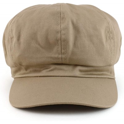 Newsboy Caps Apple Jack 100% Cotton 6 Panel Newsboy Hat - Khaki - CX12N1NBRH5 $12.88