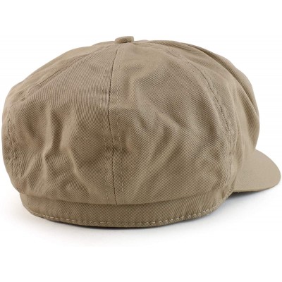 Newsboy Caps Apple Jack 100% Cotton 6 Panel Newsboy Hat - Khaki - CX12N1NBRH5 $12.88