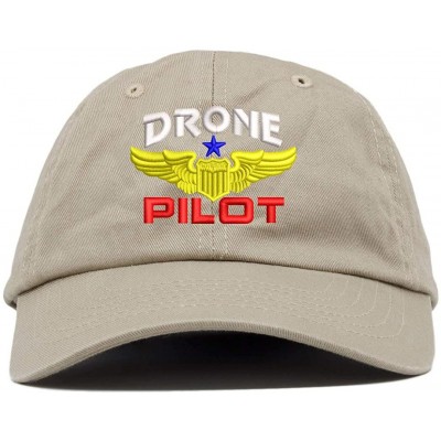 Baseball Caps Drone Pilot Aviation Wing Embroidered Soft Crown Dad Cap - Vc300_khaki - C618QGMDSC3 $13.81