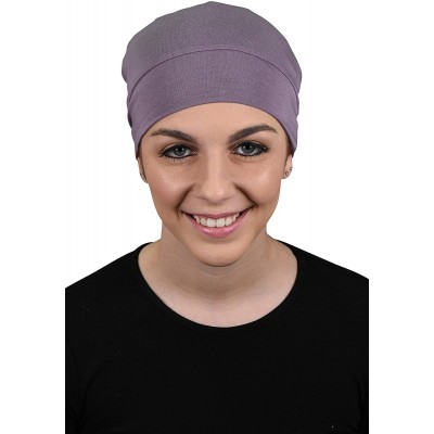 Skullies & Beanies Womens Soft Sleep Cap Comfy Cancer Wig Liner & Hair Loss Cap - Lavender - CV12E5ZA3ML $18.61