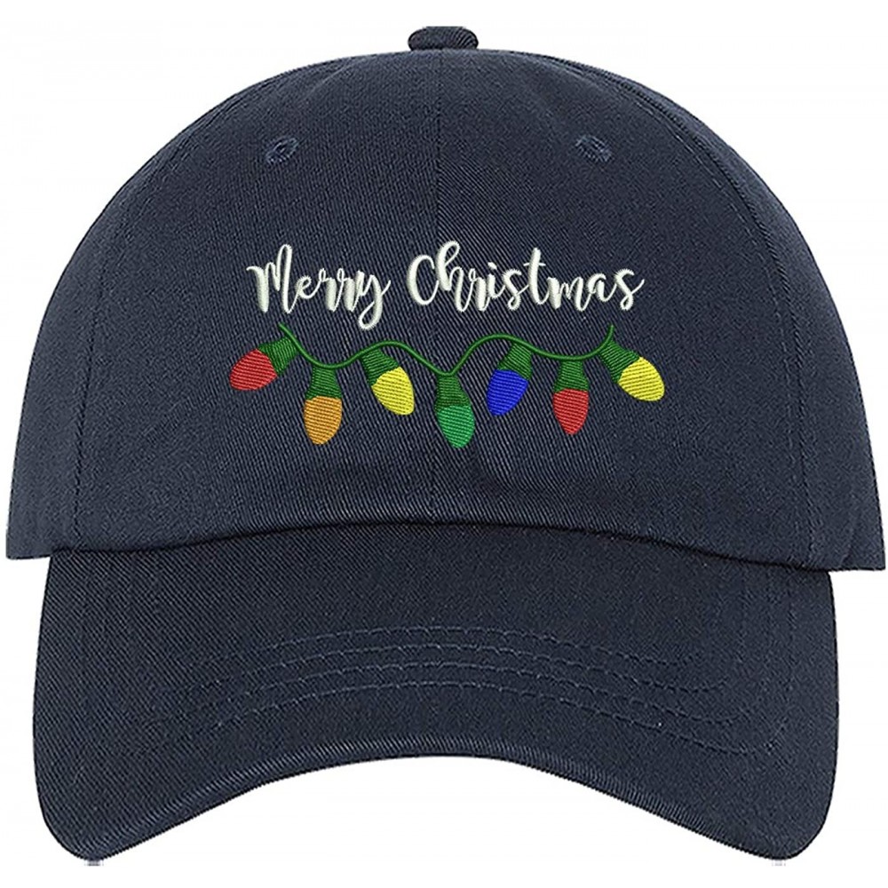 Baseball Caps Merry Christmas Baseball Cap- Christmas Party Hats Unisex - Navy - CZ18M20Q9MD $18.17