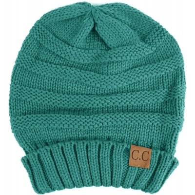 Skullies & Beanies Winter Trendy Warm Oversized Chunky Baggy Stretchy Slouchy Skully Beanie Hat - Teal - CM18IHI00M7 $14.76