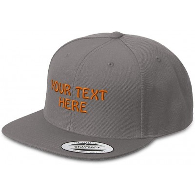 Baseball Caps Snapback Hats for Men & Women Custom Personalized Text Flat Bill Baseball Cap - Dark Grey - CL18IETC3OG $24.26