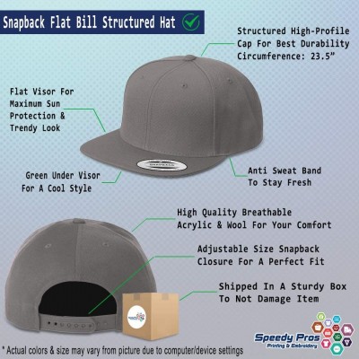 Baseball Caps Snapback Hats for Men & Women Custom Personalized Text Flat Bill Baseball Cap - Dark Grey - CL18IETC3OG $24.26