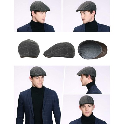 Newsboy Caps Wool Newsboy Cap Earflap Trapper Hat Winter Warm Lined Fashion Unisex 56-60CM - 00789_gray Brown - C118Z8WS9SO $...