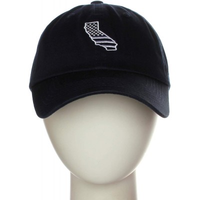 Baseball Caps Embroidery Classic Cotton Baseball Dad Hat Cap Various Design - California Navy - C917X64HR00 $13.55