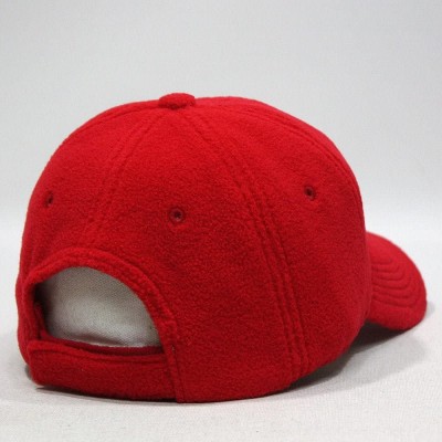 Skullies & Beanies Micro Fleece Low Profile Adjustable Baseball Caps Beanie Balaclava Neck Gaiters - Red - CA126UM71YL $9.72