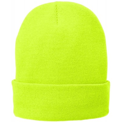 Baseball Caps Port & Company Fleece-Lined Knit Cap. CP90L - Neon Yellow - CP1260AMII1 $12.17