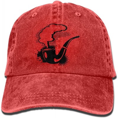 Skullies & Beanies A Smoking Tobacco Pipe Cowboy Hip-hop Hat Rear Cap Adjustable Cap - Navy - C718EXGEAHO $30.64