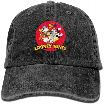 Baseball Caps Looney Tunes Denim Hat Adjustable Unisex Classic Baseball - Black - CB18DWCH005 $36.08