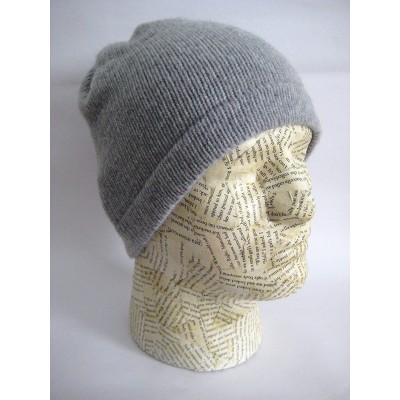 Skullies & Beanies Luxurious Cashmere Beanie Soft Mans Hat CSH-059 - Gray - CW11UIQUG2F $28.32