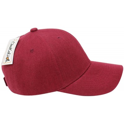 Baseball Caps Baseball Hat Adjustable Blank Cap Mid Profile Structured Baseball Cap - Ball Cap Burgundy - CT18IKGKXRT $12.04