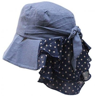 Sun Hats Women's UV Sun Protect Summer Beach Wide Large Big Brim Hat Visor Side Flower - Mz Navy - CF11XGAOD9V $14.31
