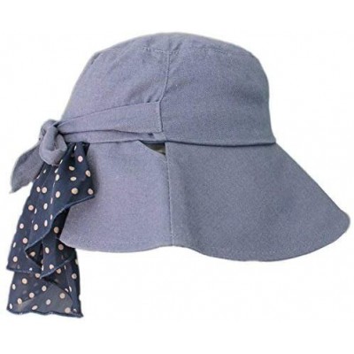 Sun Hats Women's UV Sun Protect Summer Beach Wide Large Big Brim Hat Visor Side Flower - Mz Navy - CF11XGAOD9V $14.31