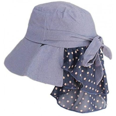 Sun Hats Women's UV Sun Protect Summer Beach Wide Large Big Brim Hat Visor Side Flower - Mz Navy - CF11XGAOD9V $14.31