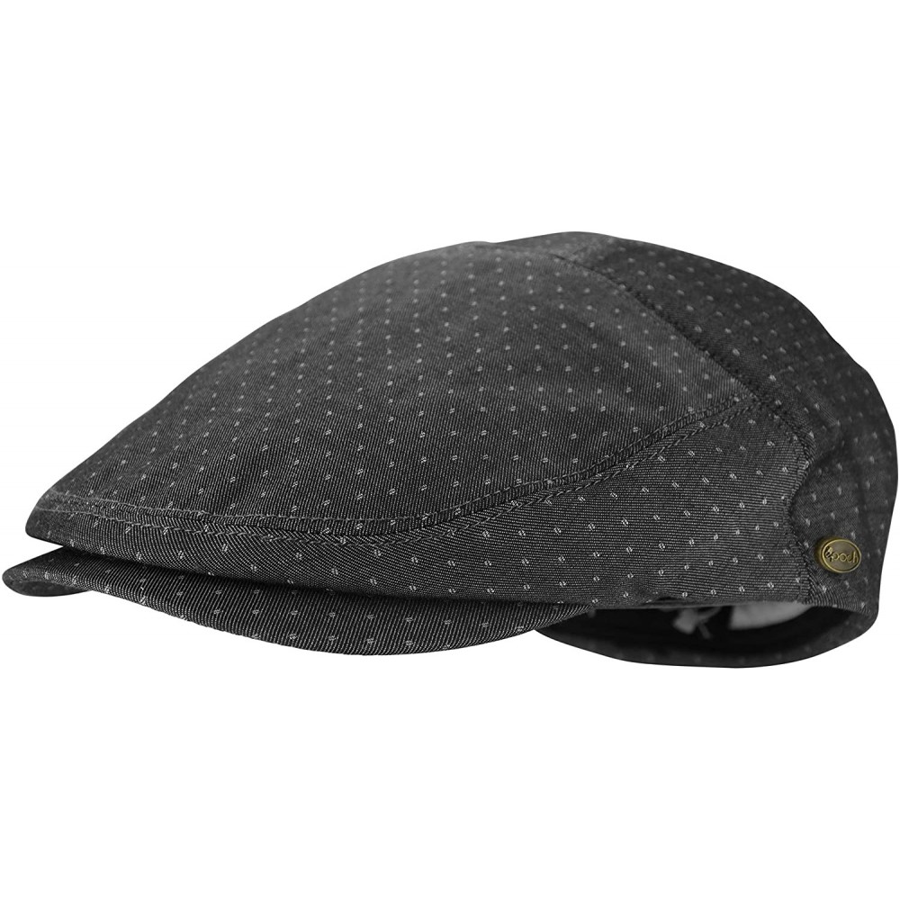 Newsboy Caps Men's Premium Cotton Summer Newsboy Cap SnapBrim Ivy Driving Stylish Hat - Black Dot-2922 - CN18QAZ290L $18.72