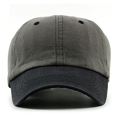 Baseball Caps Unisex Classic Washed Dyed Cotton Baseball Cap Two Tone Low Profile 6 Panel Adjustable Vintage Hat - Grey - CL1...