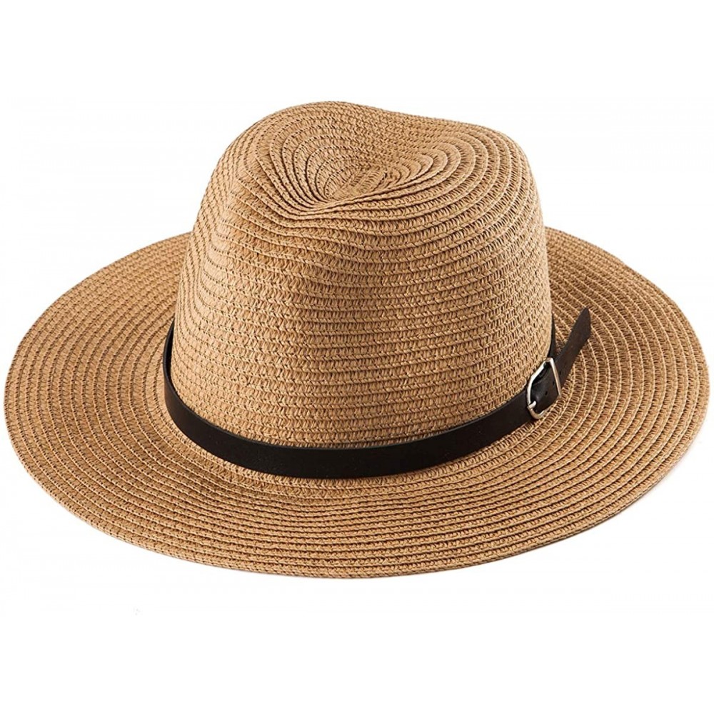 Fedoras Belt Fedora Hats for Women - Men Straw or Felt Hat Wide Brim Hat Women Sun Hat - CG18N0EXMGQ $10.81