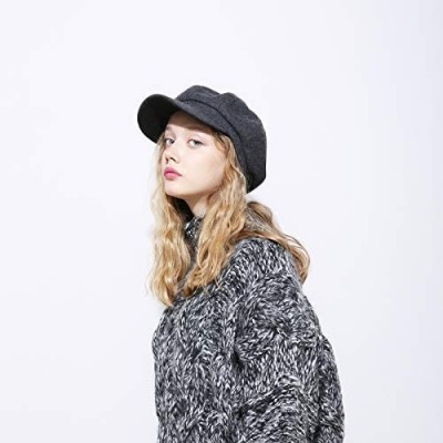 Newsboy Caps Womens Newsboy Hat Beret Cap Visor Hats for Ladies Wool Newsboy Beret Cap - Gray - CW18YGC9CHX $14.38