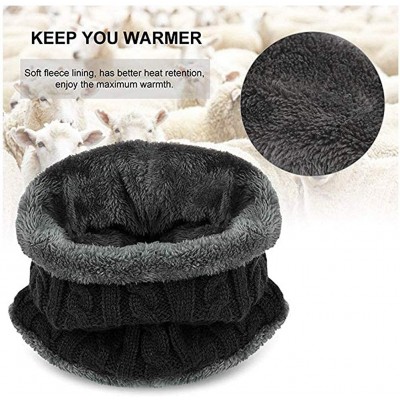 Skullies & Beanies Men's Winter Knit Skull Cap Wool Warm Slouchy Beanies Hat Scarf Set - Grey With Scarf - CI186DSDTGC $10.99