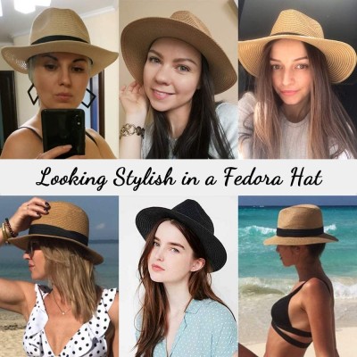 Fedoras Belt Fedora Hats for Women - Men Straw or Felt Hat Wide Brim Hat Women Sun Hat - CG18N0EXMGQ $10.81