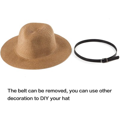 Fedoras Belt Fedora Hats for Women - Men Straw or Felt Hat Wide Brim Hat Women Sun Hat - CG18N0EXMGQ $10.81