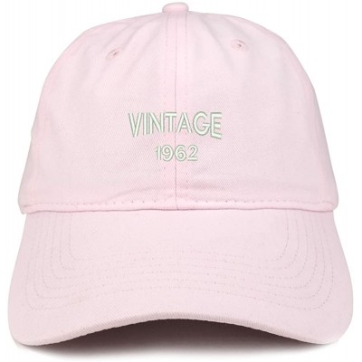 Baseball Caps Small Vintage 1962 Embroidered 58th Birthday Adjustable Cotton Cap - Light Pink - CL18C6M0AX2 $14.33